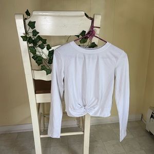 White Long Sleeve Crop Top